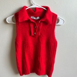 Zara red sweater shirt size S